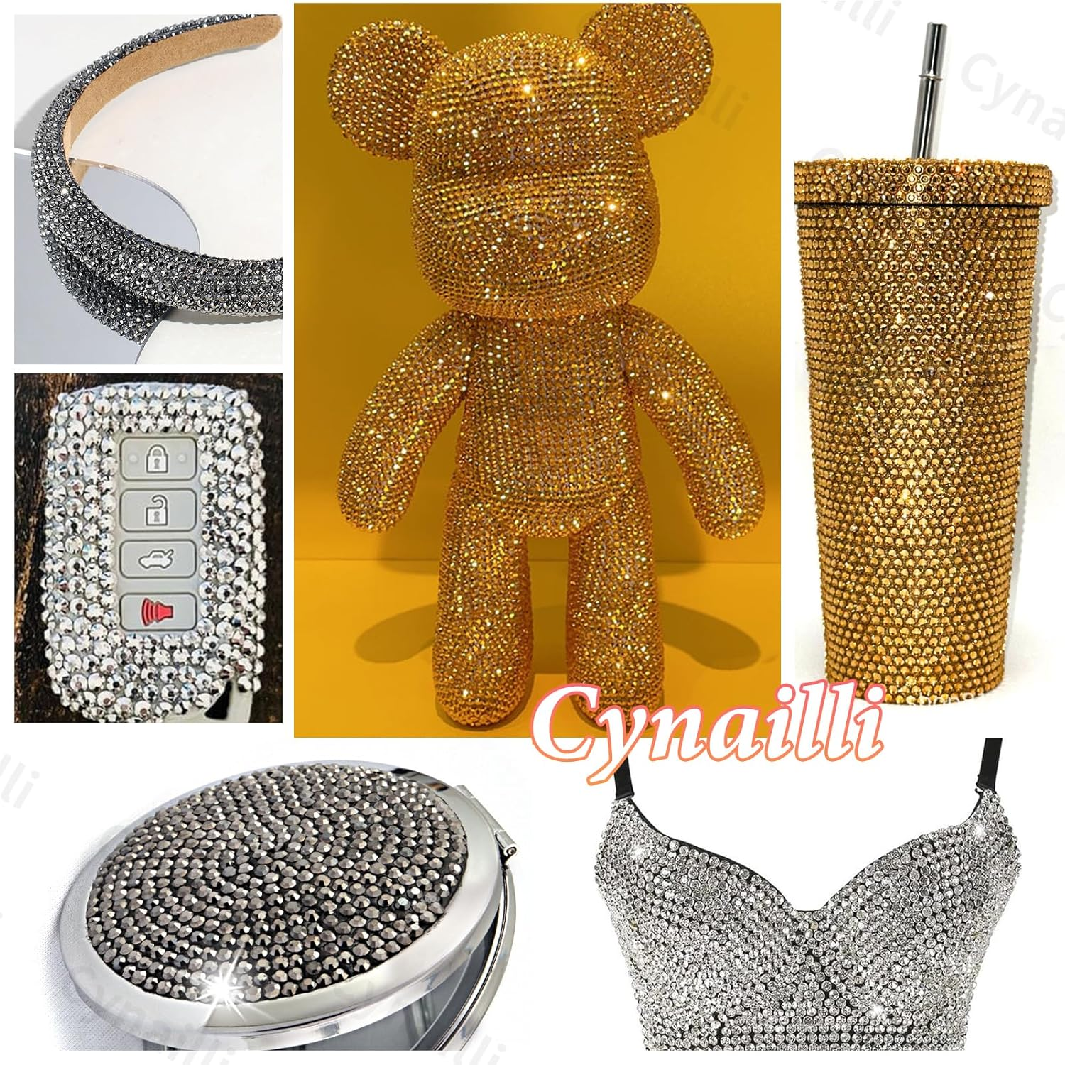 15000 Pcs Resin Rhinestones for Crafts, Black Silver Brown Flatback Resin Rhinestones for Bedazzling Gems 2/3/4/5/6Mm Flatback Gems Jewels for DIY Mugs Tumblers Bottles Clothing Shoes Nail Art - Set-2 image number 2