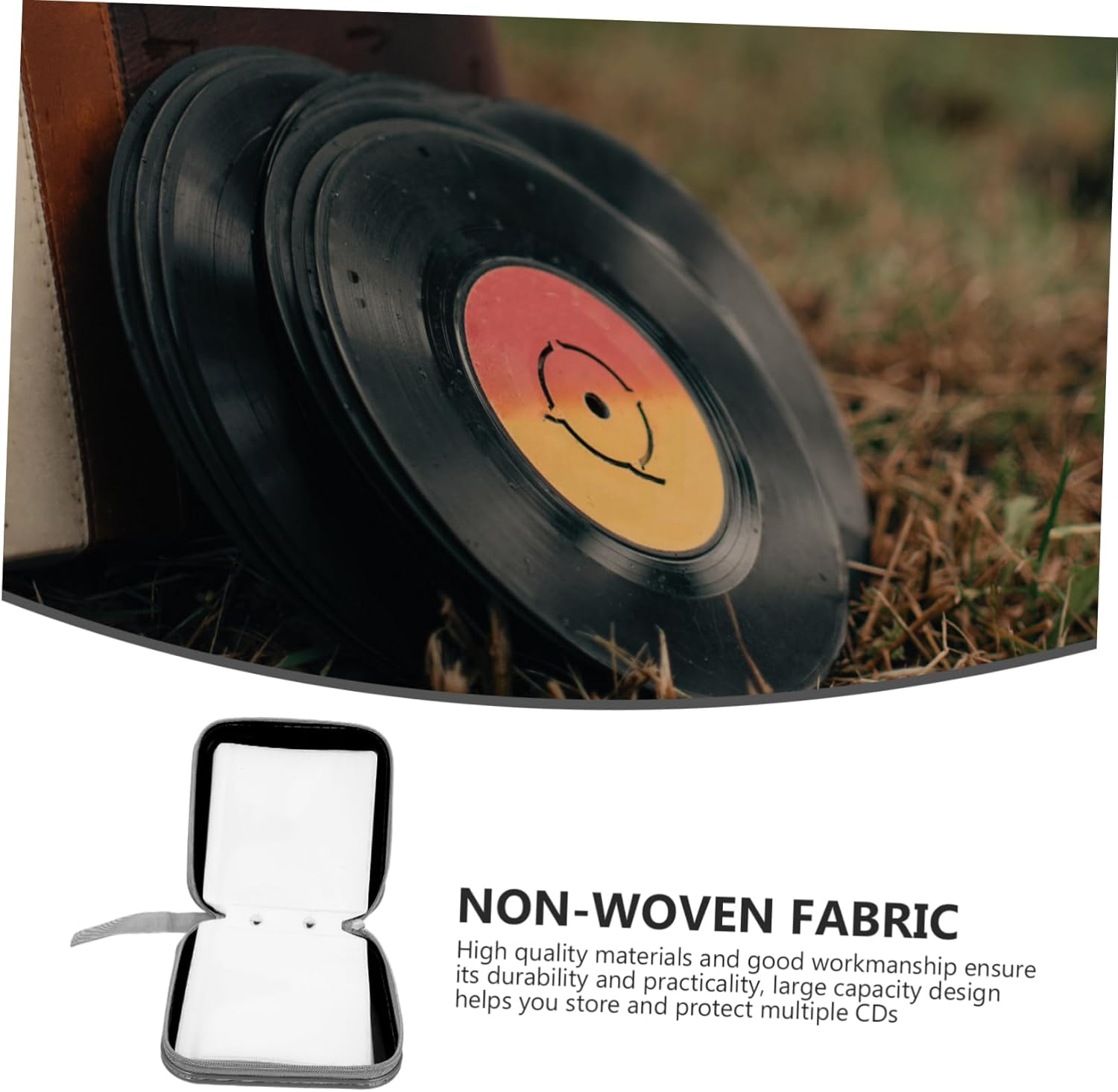 Amosfun 2Pcs Portable CD Storage Case Pocket Large Capacity CD Disc Holder Organiser for Car Travel Use image number 6