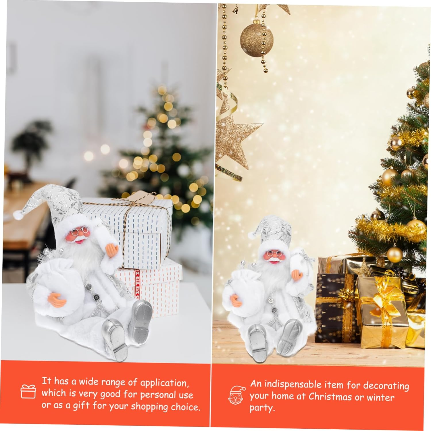 Amosfun Santa Claus Ornaments Christmas Home Decor Resin Ornament for Xmas Decorations Christmas Decorations Table Chic Festival Desk Adornment image number 1