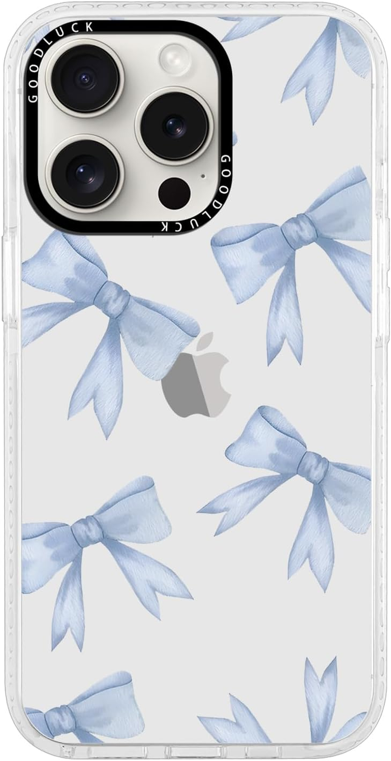 Yirlbey Transparent Mobile Phone Case for Iphone 16 Pro Case, Aesthetic Colourful Bow Pattern Cute Design Girl Gift Protective Case, Silicone TPU Hard PC Back Case Cover for Iphone 16Pro 6.3 Inches image number 3