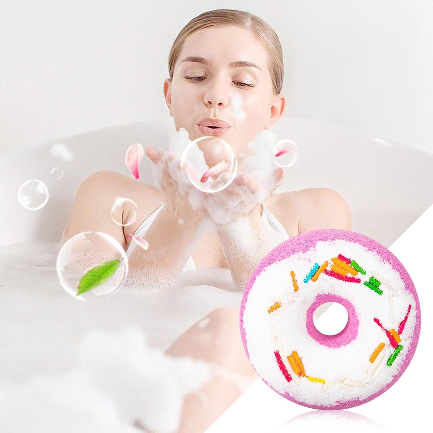 Shower Bombs Aromatherapy - Shower Steamers Aromatherapy | Shower Fizzies, Donut Design, Christmas Stocking Stuffer, Birthday Mothers Day S - Lemon image number 3