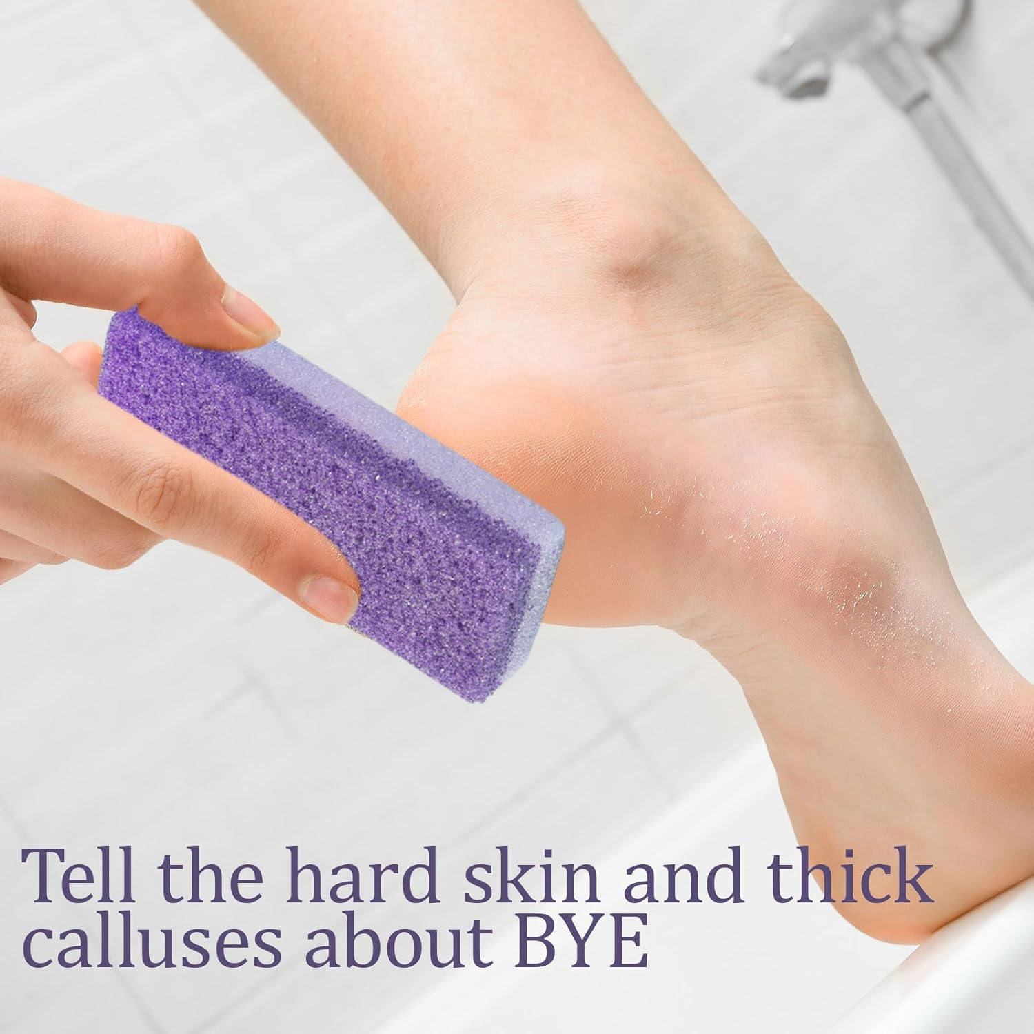 6Pcs Foot Scrubber Sets, Care Pumice Stone for Feet, Professional Pedicure Tools, Callus Remover,Foot Scrub, Foot Exfoliator Exfoliating Tool for Feet with More Dead Skin and Callus (Purple)