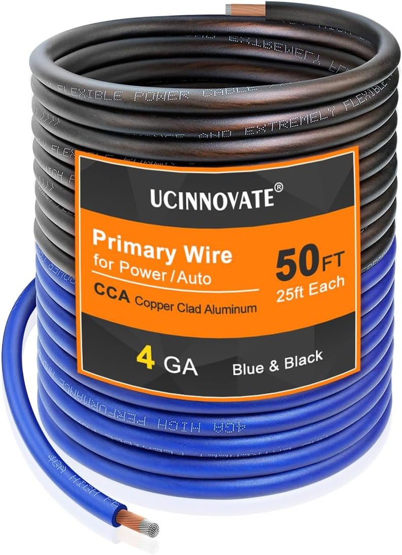 4 Gauge Automotive Battery Cable, 4 AWG Copper Clad Aluminum (CCA) Wire for Car, Truck, RV, Boat, Heavy Duty Flexible 12V Battery Wire, Corrosion-Resistant 4 Gauge Amp Wire Kit 12V Cable Wire image number 5