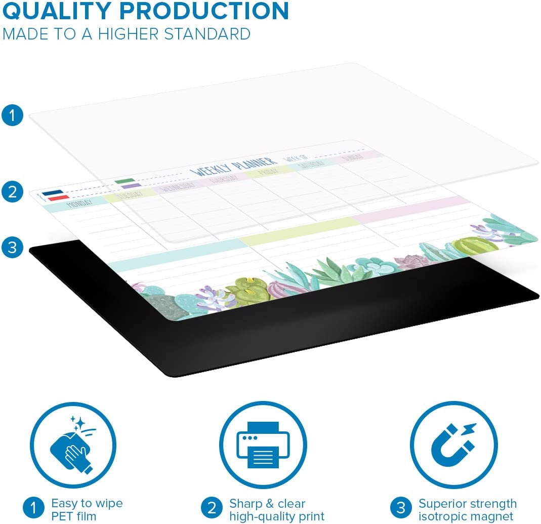 Joejis Weekly Whiteboard Planner Family Weekly Planner & Meal Planner Board Magnetic Fridge Calendar&hellip; image number 3