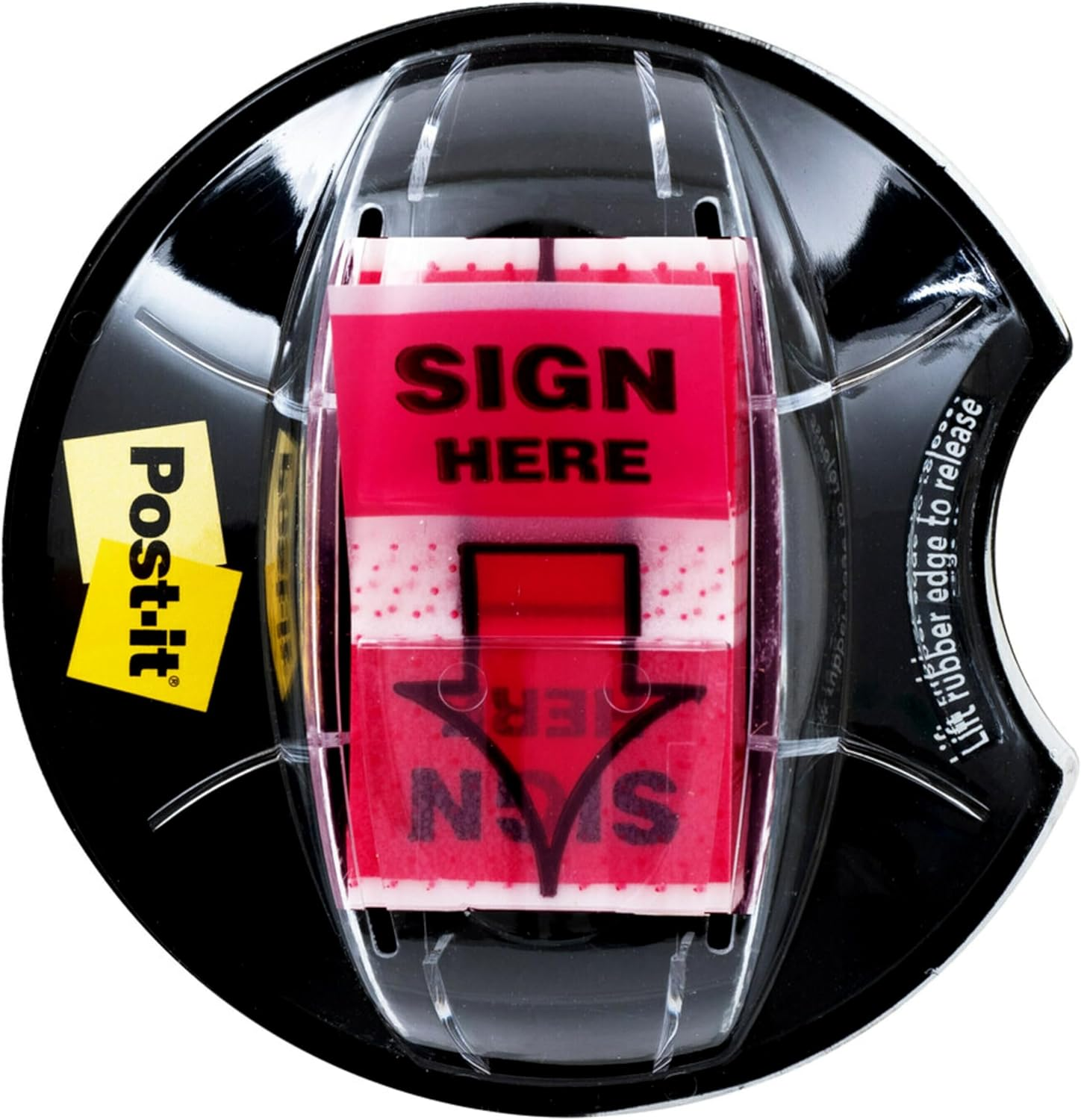 Post-It Message Flags, Sign Here, Red, 1-Inch Wide, 200/Desk Grip Dispenser, 1-Dispenser/Pack image number 1