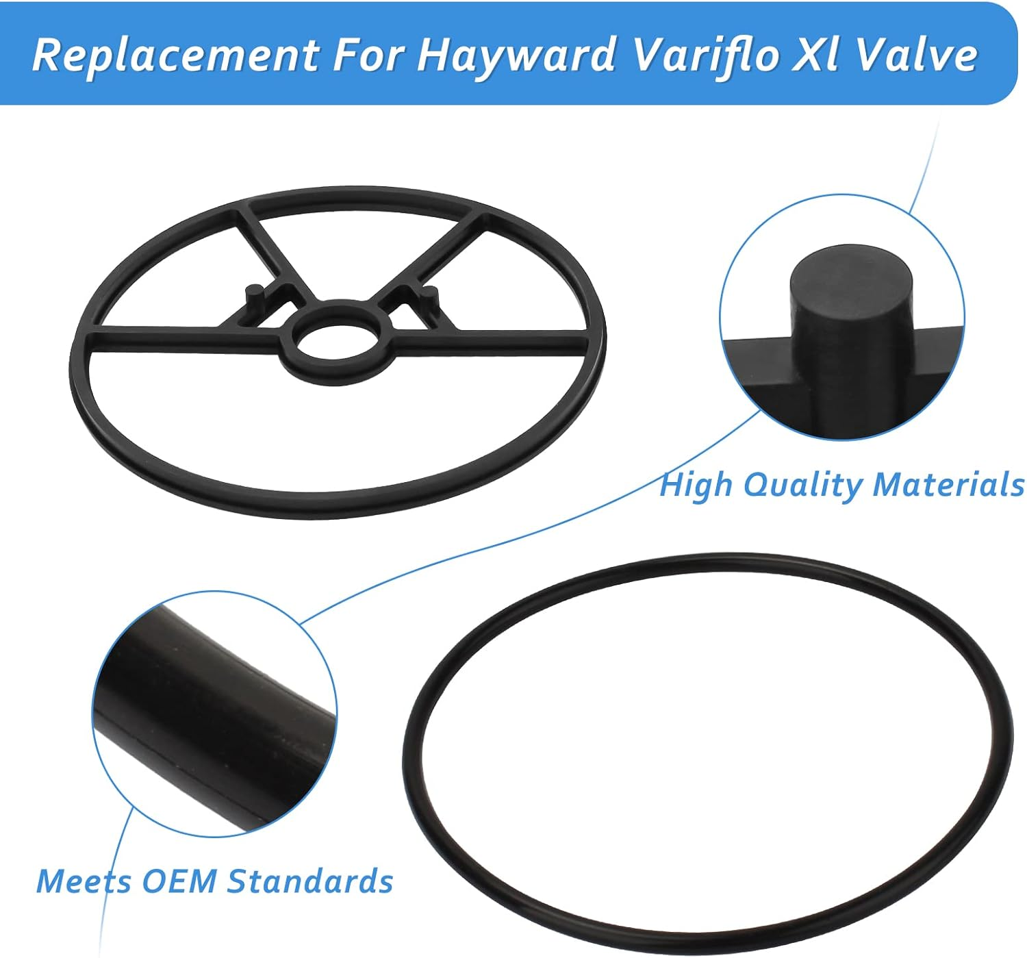 SP0714T Valve Gasket O-Ring Compatible with Hayward Vari-Flo XL Valve Multiport Valve Rebuild Kit Pool Variflo Valves 1-1/2 Spider Gasket Replacement Cover O'Ring Parts