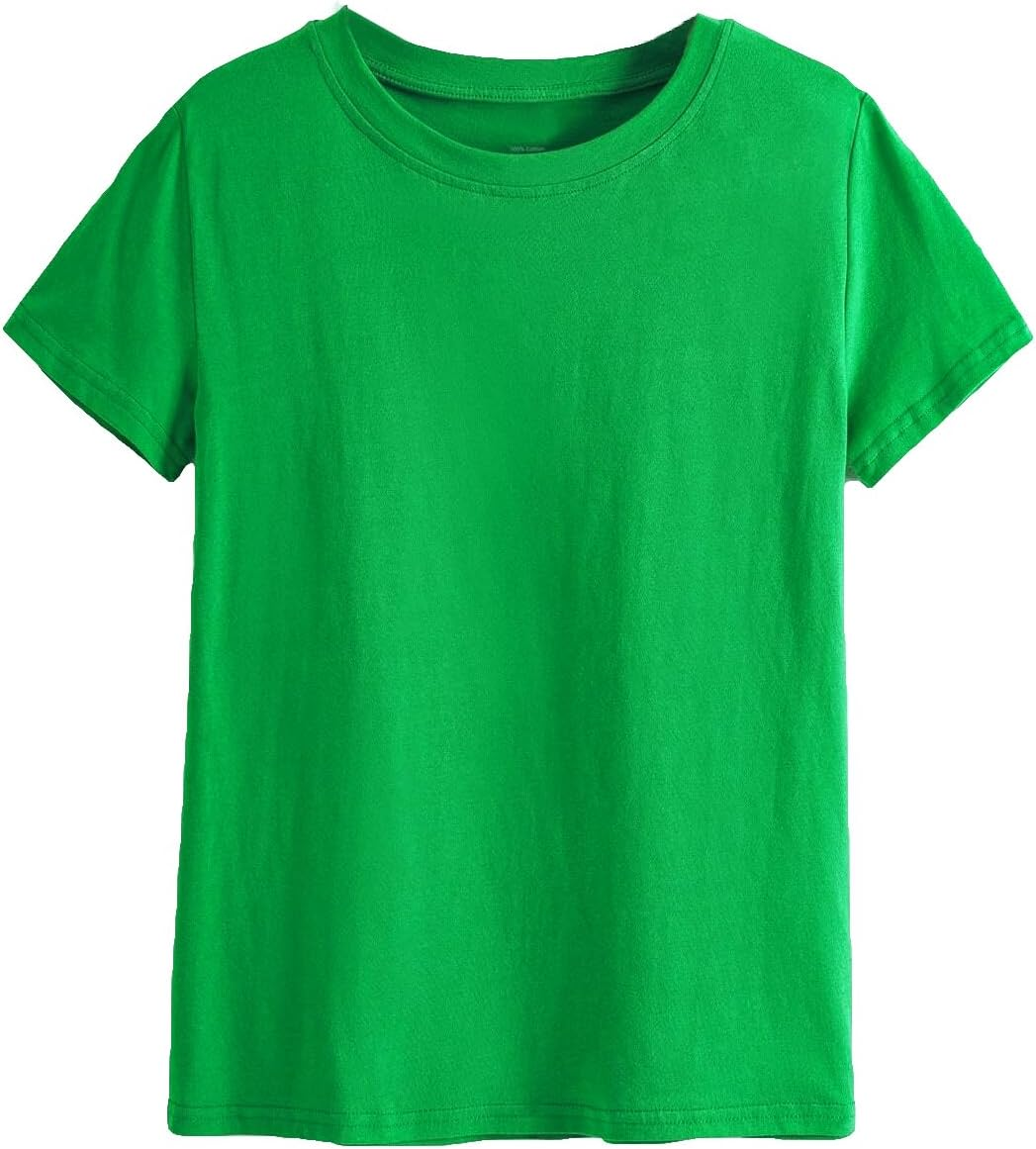 100% Cotton Kids T Shirt Childrens Boys Girls Basic Plain Short Sleeve Tee Tops
