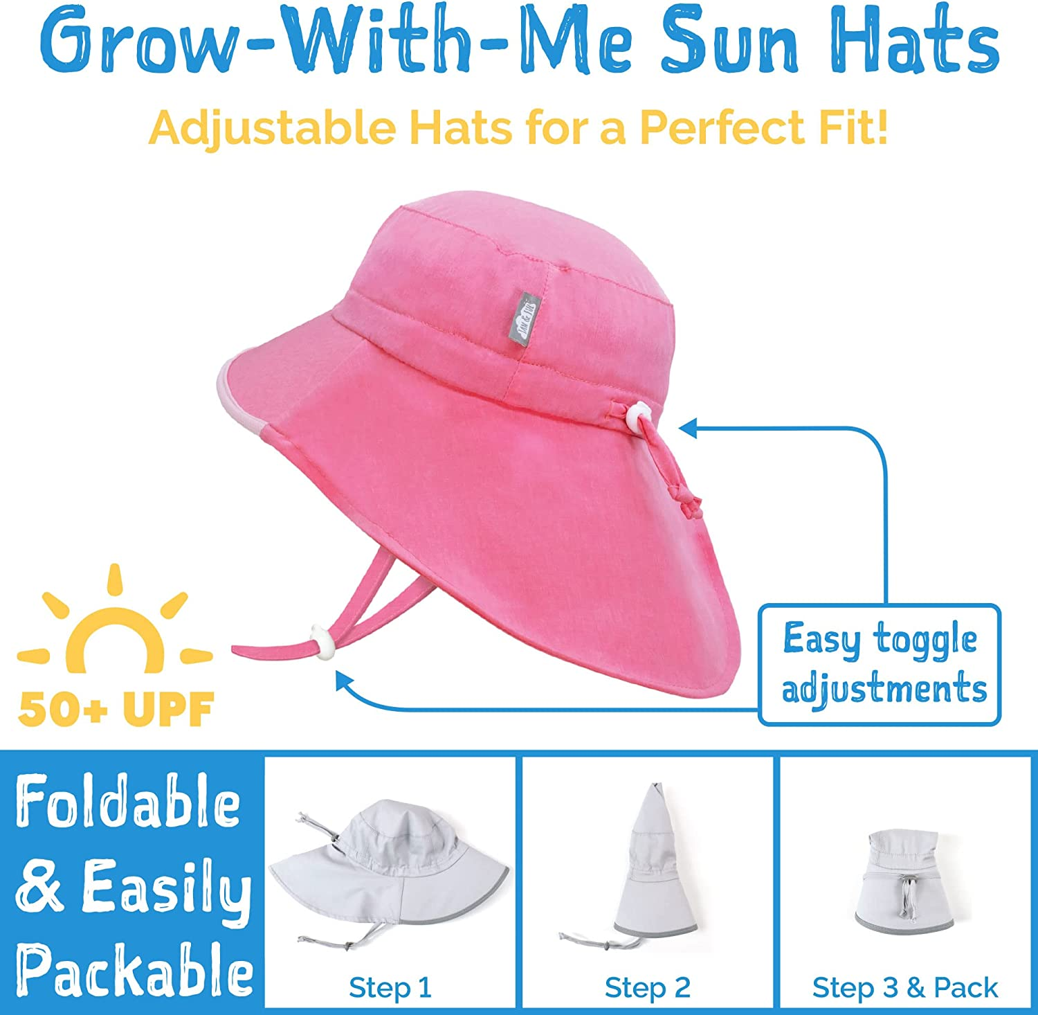 JAN & JUL Grow-With-Me Aqua-Dry Xplorer Sun-Hat for Baby, Toddler and Kids