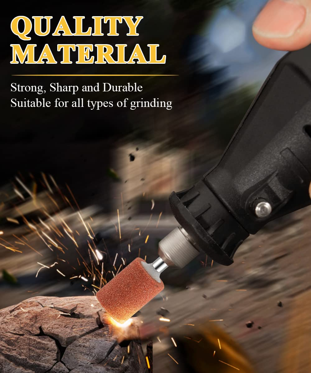 Sanding Bits for Dremel Rotary Tool, Grinding Stone Sanding Drill Bits with 1/8" Shank, Aluminium Oxide Tough Enough to Metal Rust Removal/Smoothing/Sharpening, Different Shape Meet More Needs, 42Pcs image number 3