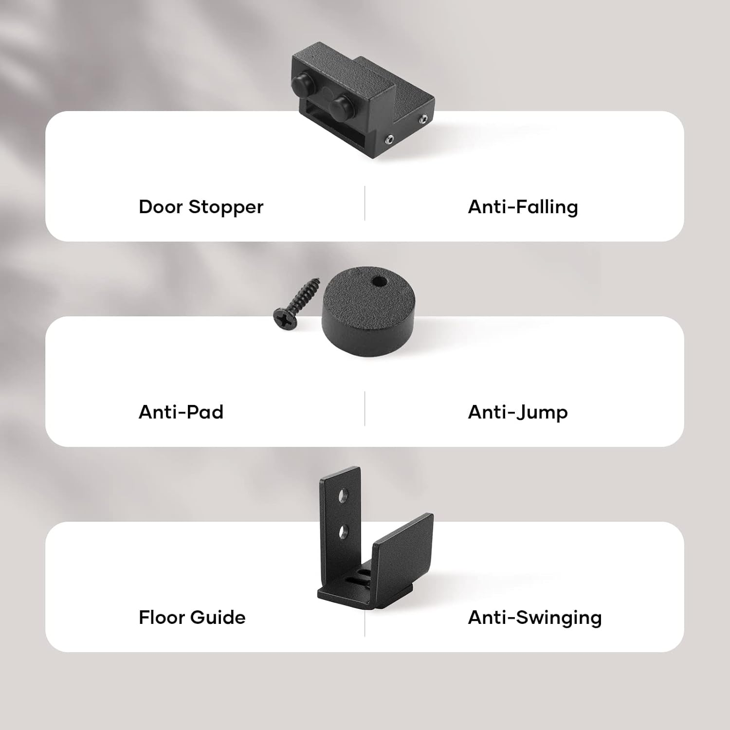 FREDBECK 4 FT Mini Cabinet Bypass Barn Door Hardware Kit Single Track 48Inch Small Sliding Barn Doors Track Kit for Double Doors Storage Closet Window TV Stand Wardrobe (No Cabinet) image number 1