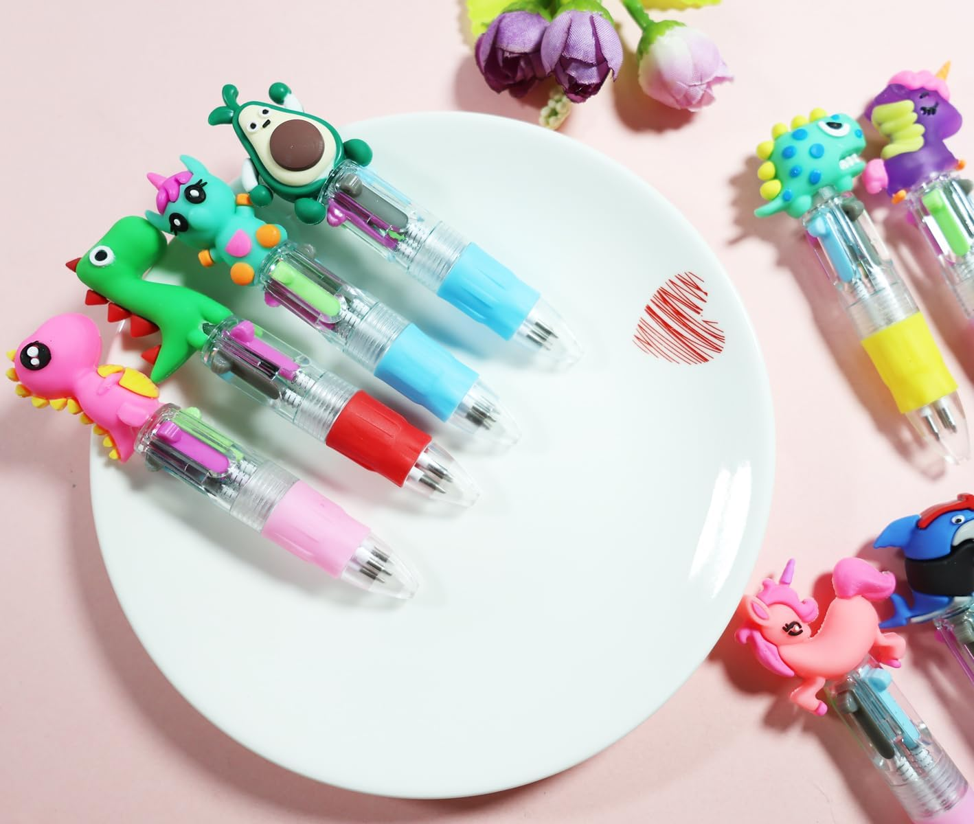 40PCS Ballpoint Pen for Kids Party Bag Fillers Parties Favors Multicolored 4-In-1 Gifts for Classroom Incentive Prizes Birthdays and Children'S Parties