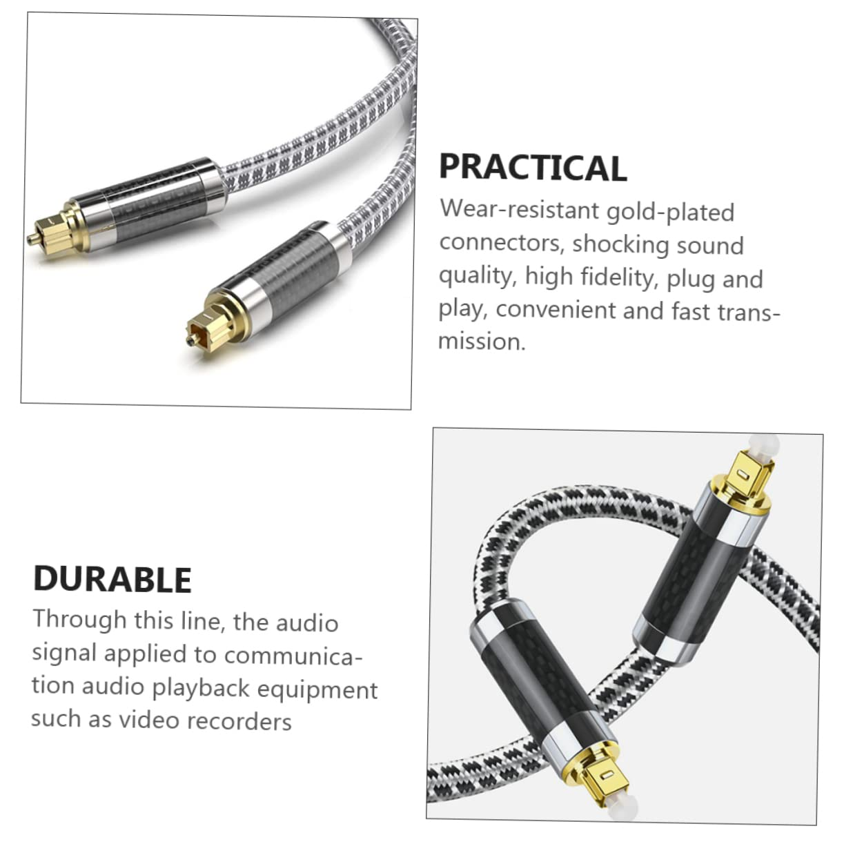 BRIGHTFUFU Optical Audio Cable Audio Connecting Cord for Home Theater Game Console Speaker System
