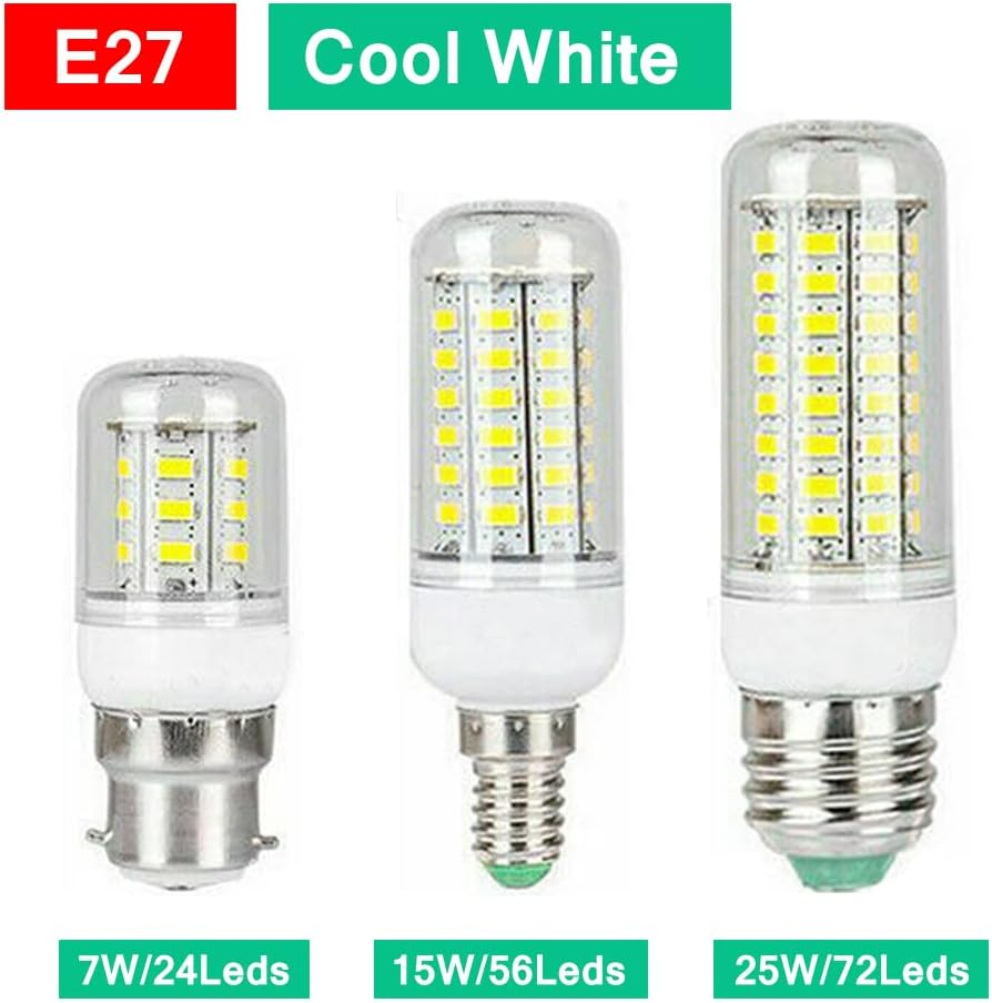 4PCS LED Corn Bulb E27 15W 5730SMD Globe Lamp Spot Light (Cool White) image number 4