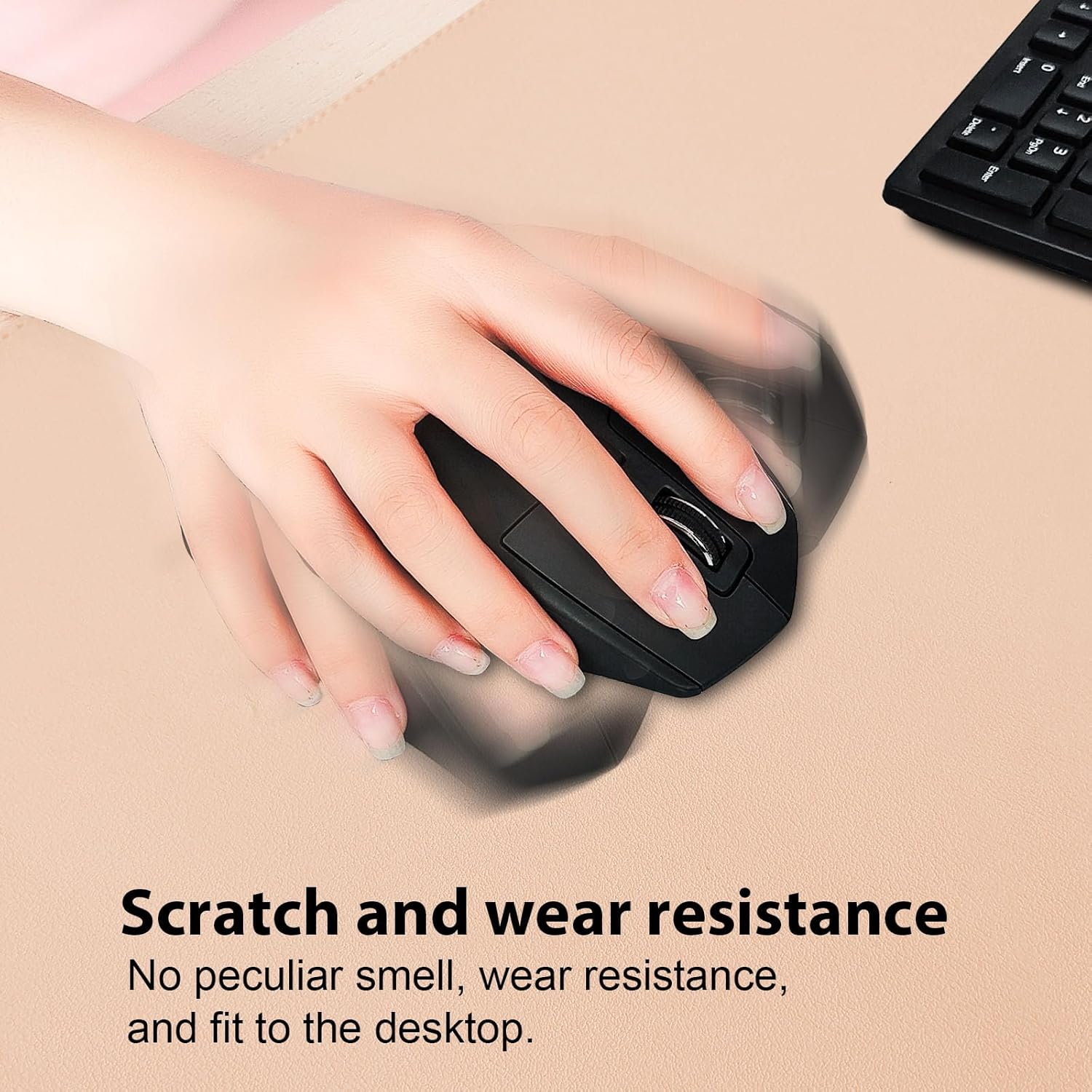 DAWNTREES 100X40Cm Leather Desk Pad Protector,Mouse Pad,Office Desk Mat, Non-Slip PU Leather Desk Blotter,Laptop Desk Pad,Waterproof Desk Writing Pad for Office and Home (Pink,100X40Cm) image number 1