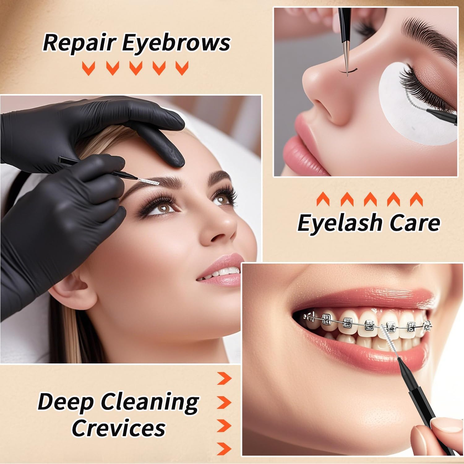 Eyebrow Spoolie Brushes with Caps, 50Pcs Lash and Brow Lamination Applicators Eyelash Spoolie Brushes, Lash Filler Lifting Extension Brow Lamination Brush for Women and Girls image number 3