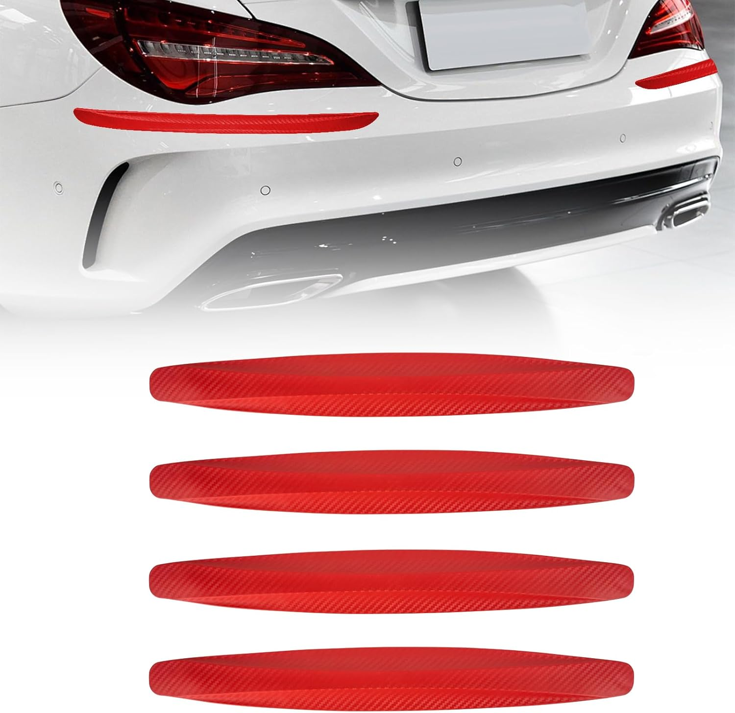 4 Pack Bumper Guard Strip, Anti-Collision Patch Car Bumper Guard Strip, Universal Exterior Car Accessories (Black)