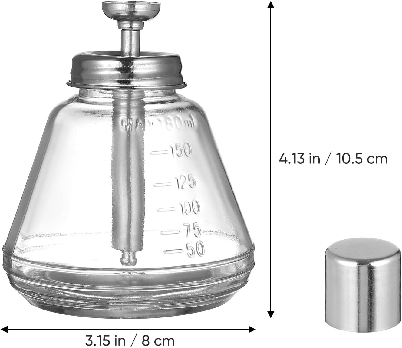 GRADENEVE Transparent Glass Push down Pump Bottle with Core Acid-Resistant Dispenser for Nail Polish Makeup Monomer and Beauty Liquids Clear Empty Glass Container for Efficient Liquid