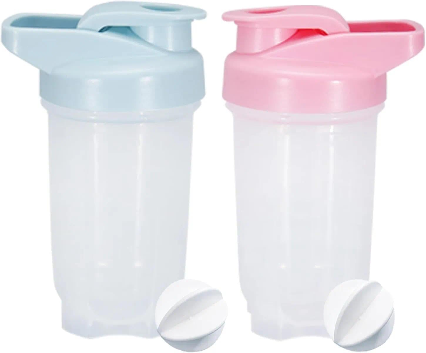 Protein Shaker Bottle, 300 Ml Capacity, BPA Free, Eco-Friendly, Durable, Whisk Balls Included, Ideal for Gym - Compatible with Popular Models, Ermaoo (2-Pack)