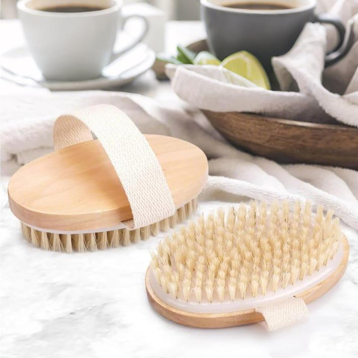 ROLUHOEL 2 Pack Dry Brushing Body Brush,Exfoliating Magic,Blood Circulation Boosting Brush,Helps Reduce Cellulite and Acne,Deep Cleansing Skin Care image number 4