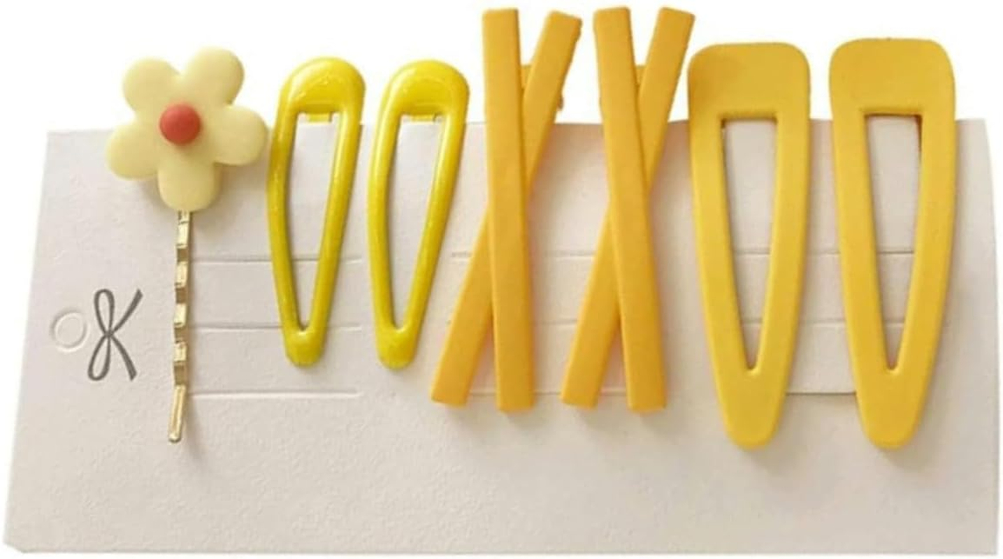 Yellow Hair Flower Clip, Hair Clips for Women and Girls, 7 Piece Decorative Flower Barrette Set, Hair Accessories image number 2