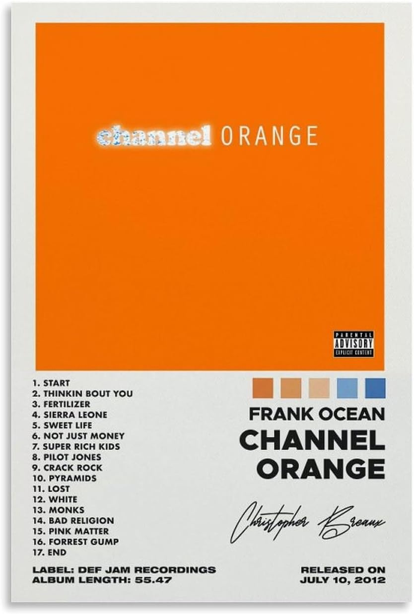 Music Posters for Room Aesthetic 90S Frank Ocean Channel Orangemusic Posters for Room Aesthetic 90S Frank Ocean Channel Orange Poster Canvas Painting Wall Art Picture Home Decor Print for Bedroom Livi image number 2
