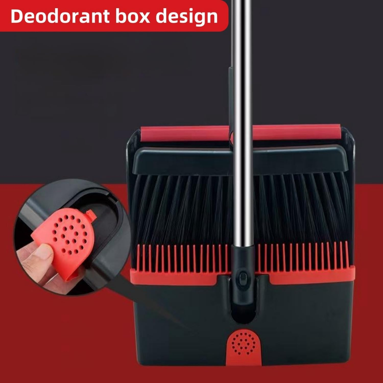 Upgraded Broom and Dustpan Set with 48.8" Long Handle, 180&deg; Rotating Stand-Up Dustpan & Comb Teeth - Lightweight Sweeping Combo for Home, Office, Kitchen, Lobby Floors (Space-Saving Design) image number 3