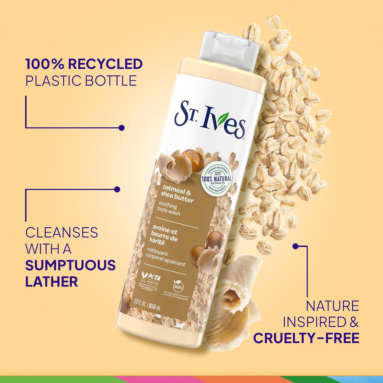 ST. Ives Oatmeal and Shea Butter Body Wash 650 Ml image number 2