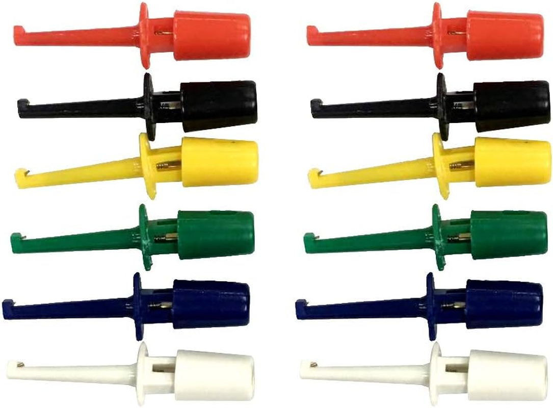 Blesiya 12PCS Color Test Hook Clip Grabbers Test Probe SMD IC Service for Multimeter image number 5