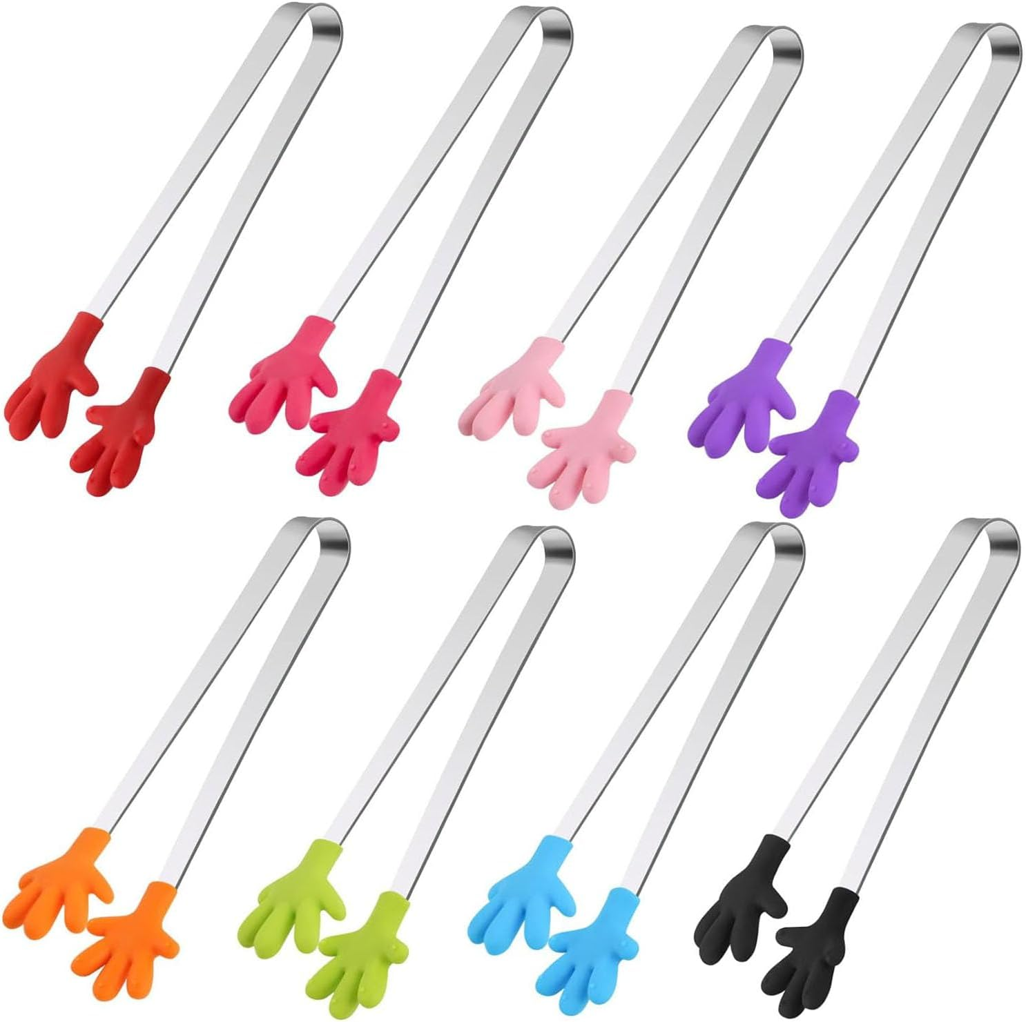 8 Pecies Small Tongs - Mini Tongs for Snack, Chip, Pickle, Fruit (5.1Inch) image number 4
