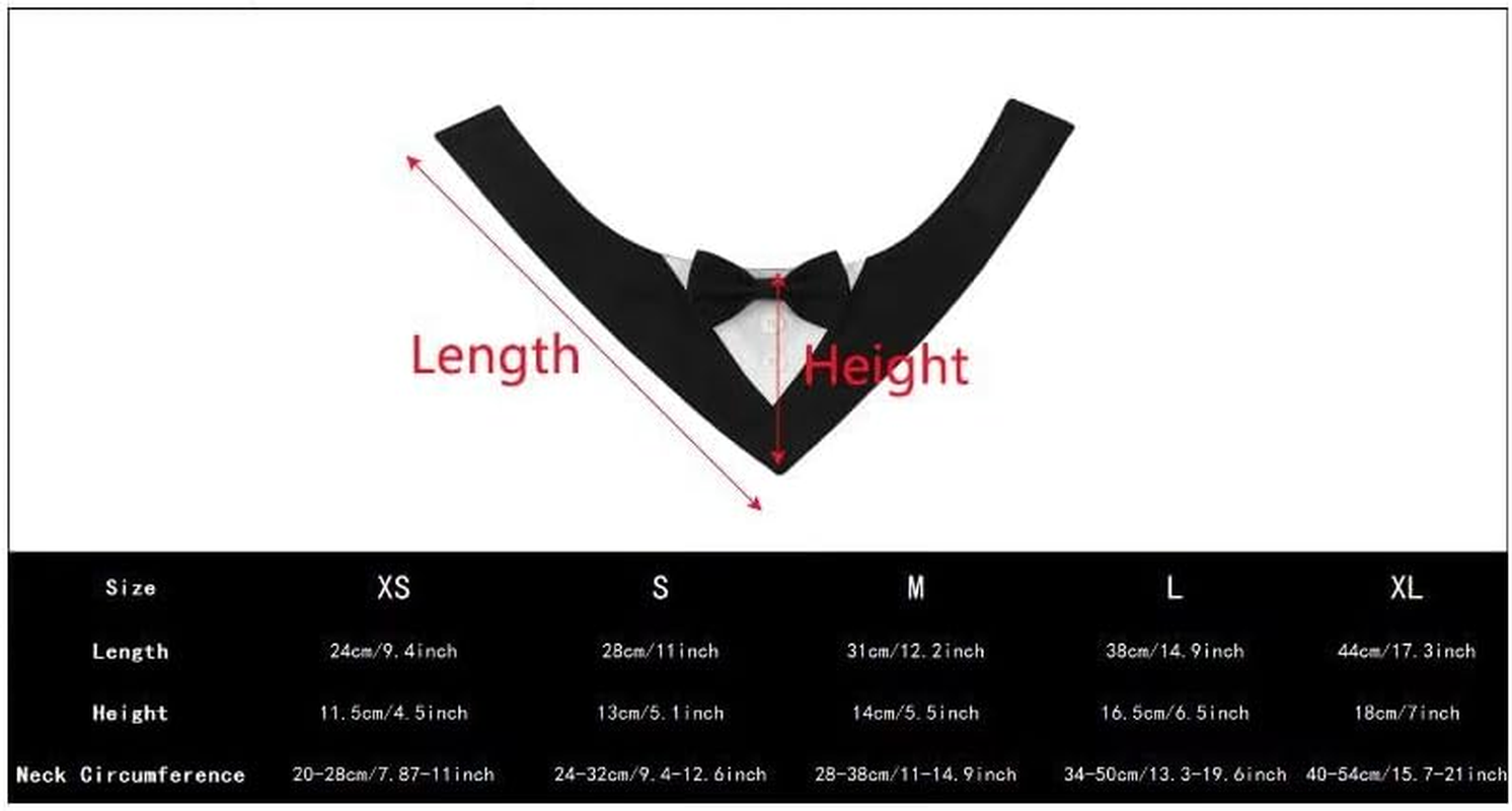 Dog Tuxedo,Formal Dog Wedding Bandana Dog Collar with Bow Tie Dog Birthday Costume Adjustable Pet Party Tux Dog Wedding Attire,Dog Valentines Outfit Cosplay for Small Medium Large Pets (Black, S) image number 5