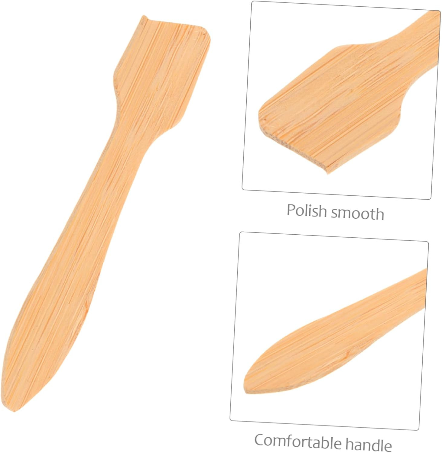 COMPUKAS 5Pcs Mini Bamboo Makeup Spatula Lightweight Portable Cosmetic Scraper for Beauty Routine Easy to Clean Applicator Suitable for All Skin Types