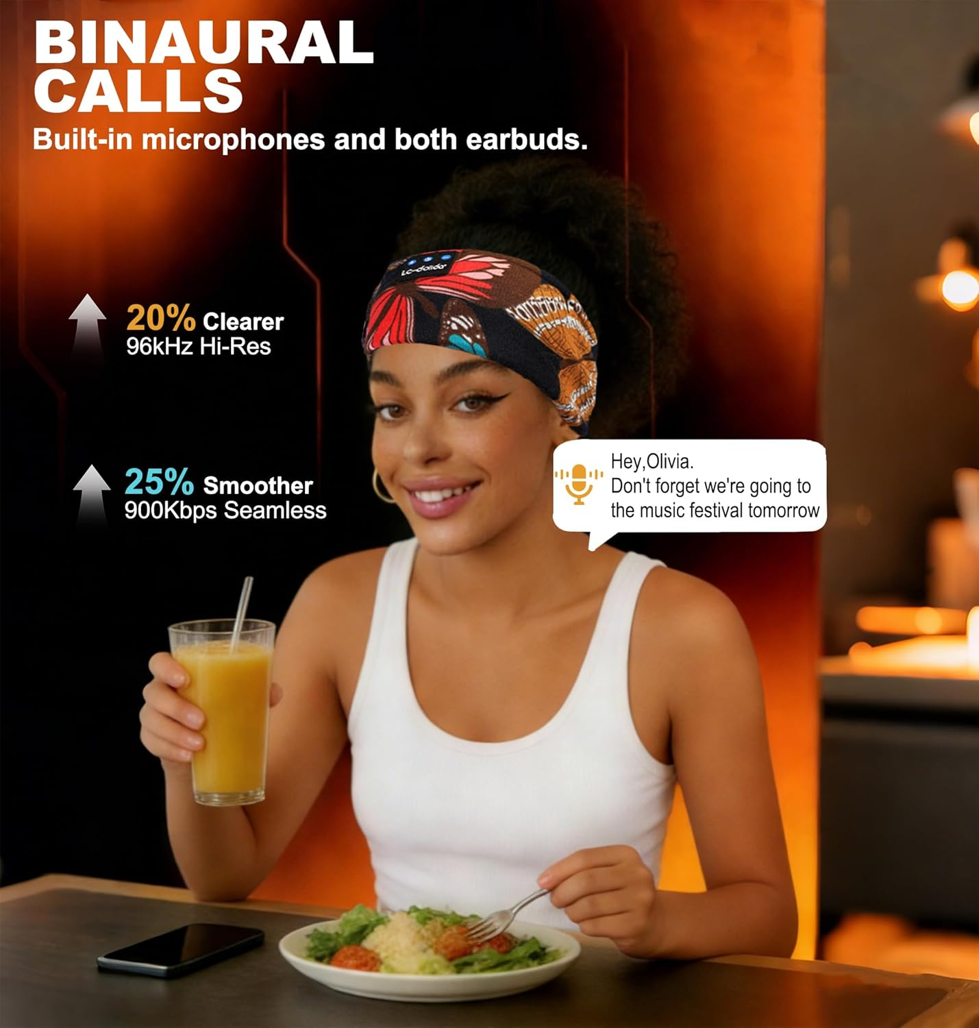 Lc-Dolida Sleep Mask with Bluetooth Headphones, Painting Sleep Headphones Bluetooth Headband for Sleeping Sports Sleep Mask for Side Sleeper, Best Gift and Travel Essentials