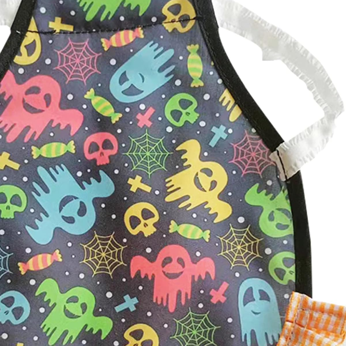 AIMALL Halloween Chicken Saddle Apron Hen Feather Guard with Lace Trim, Adjustable Poultry Back Protector for Feather Loss Recovery, 9.05X8.6In image number 5