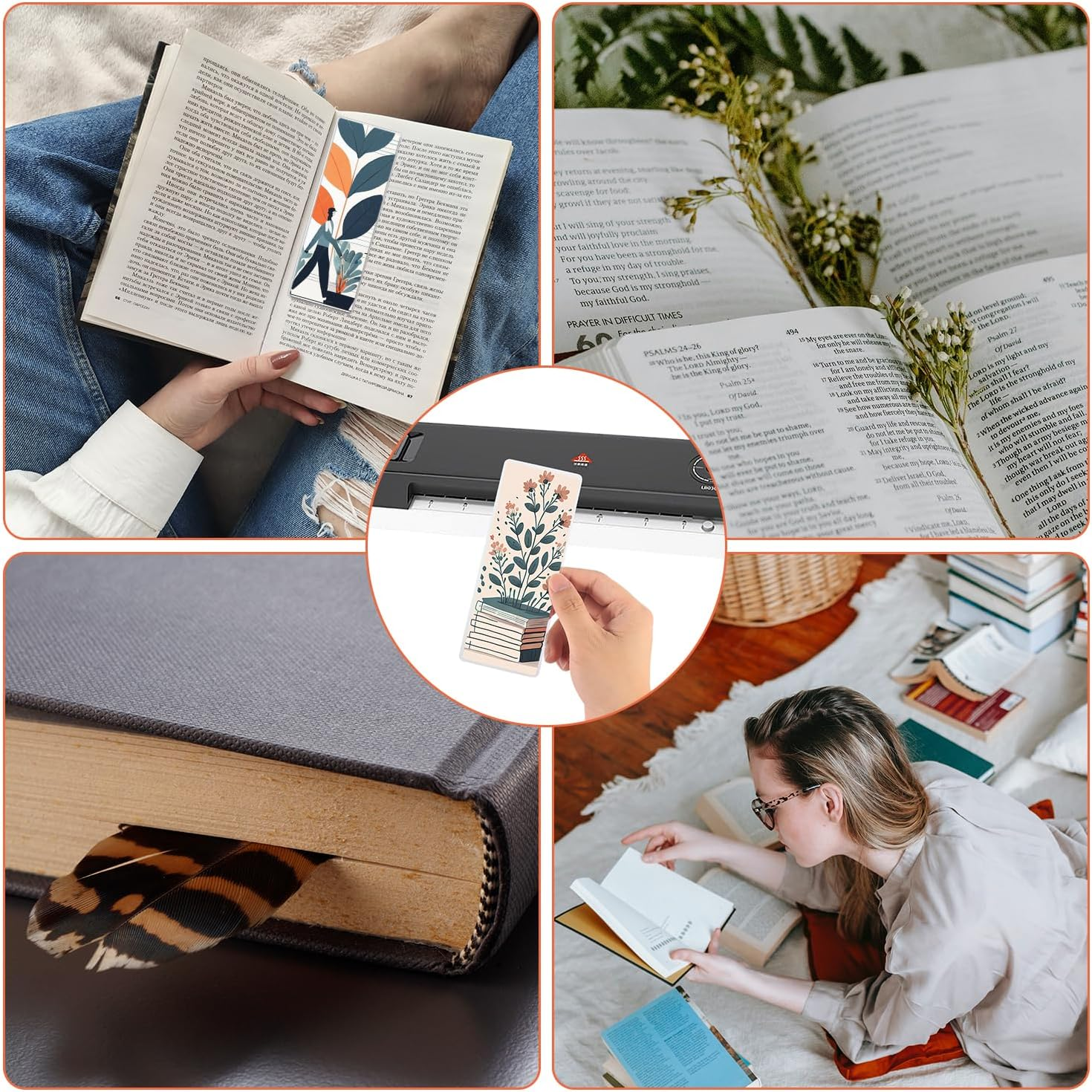 200Pcs Bookmark Laminating Pouches, 2.36X6.29 Inch Hot Laminating Pouches 5 Mils Clear Bookmark Sleeves Thermal Laminating Pockets for Book Lovers Nature Lovers image number 2