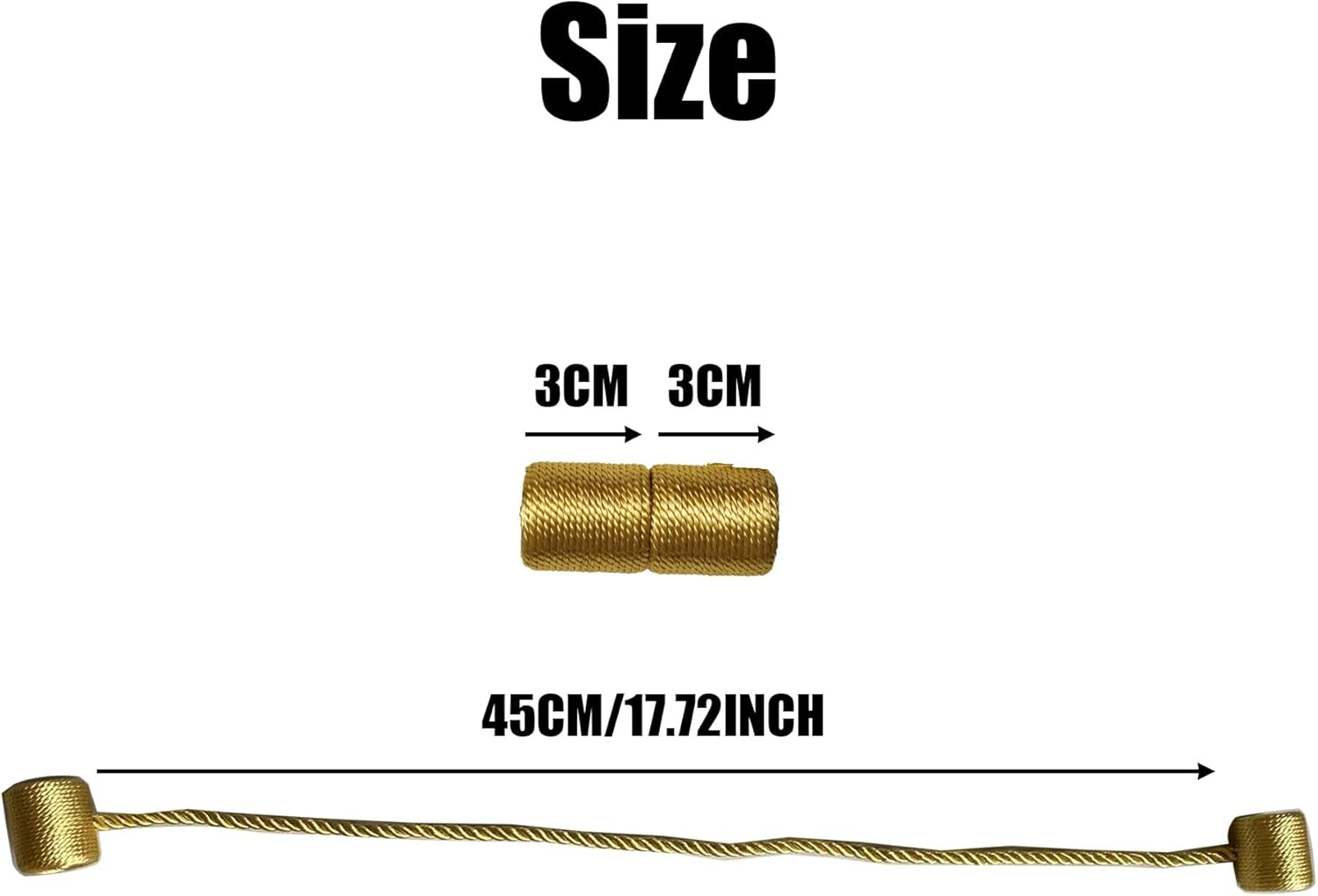 4 Pack Magnetic Curtain Tiebacks, Decorative Curtain Holdbacks for Window D&eacute;cor (4, Beige-Cylinder) image number 4