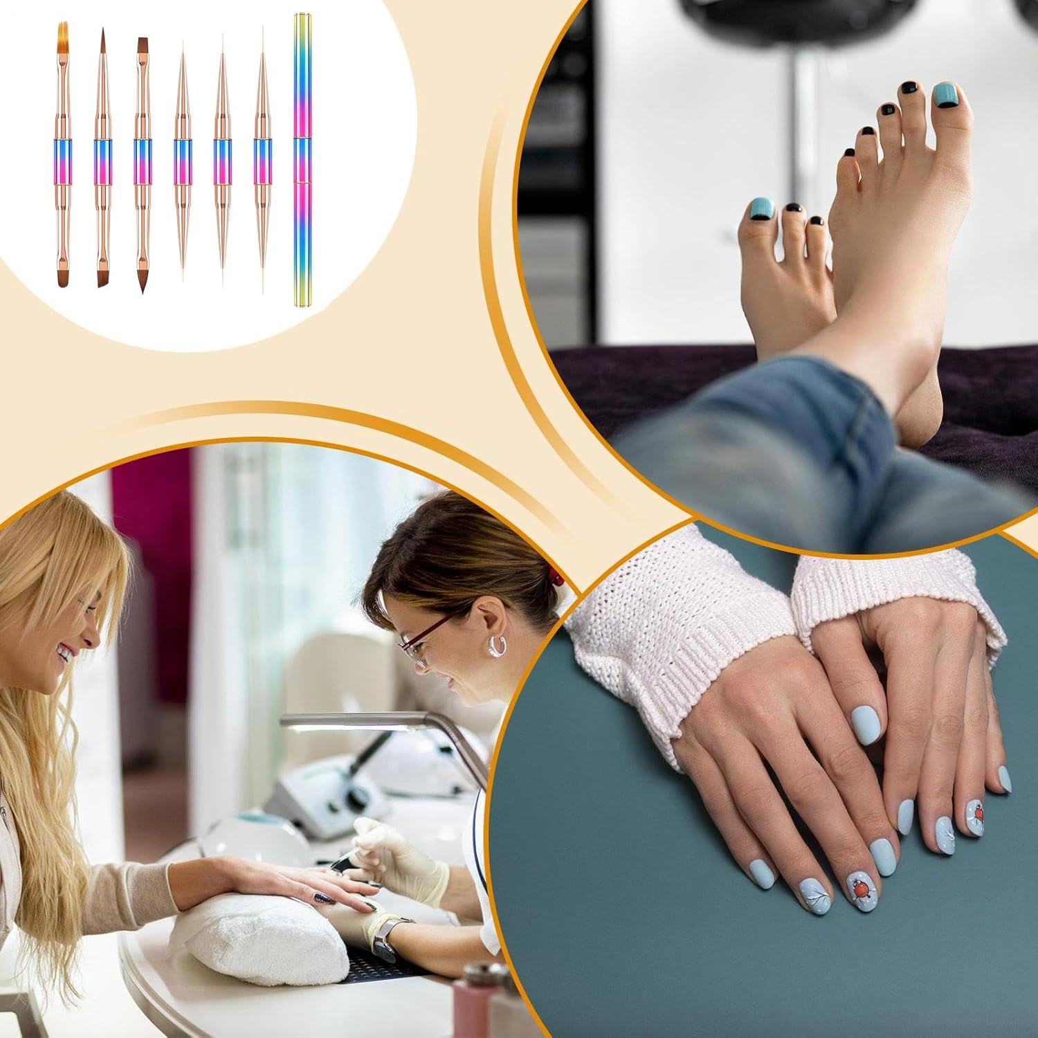 Nail Polish Markers,Art Painting Liner | Nail Polish Painting Markers Kit | for Kids Girls Adults Women Beginner on Canvas Fingernail Craft Salon image number 4