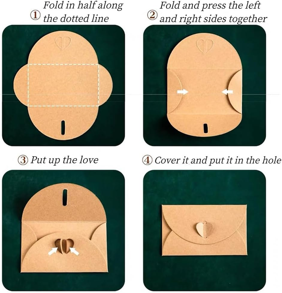 50 Pcs Blank Cards and Envelopes Set, Love Envelope,Cute Mini Envelope for Wedding Invitations Christmas Valentine'S Day (50 Pcs) image number 1