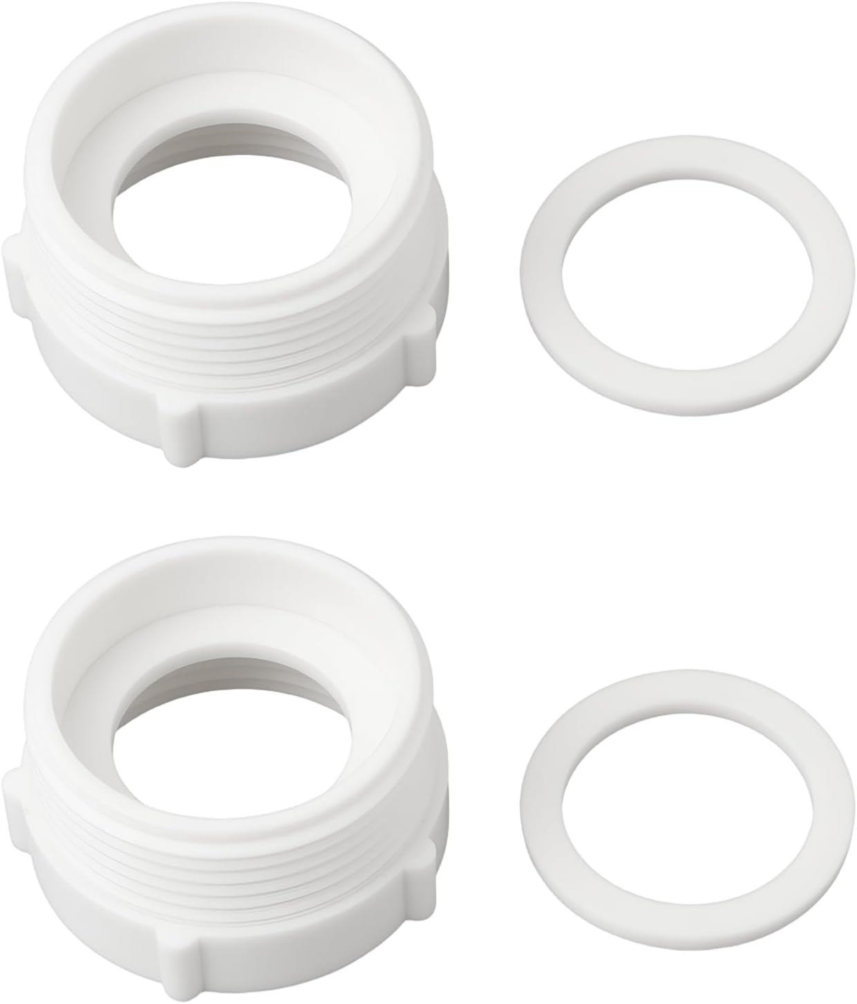 Ecsing 2Pcs 1-1/4 to 1-1/2 Thread Trap Waste Extension for Bath Shower Kitchen Sink