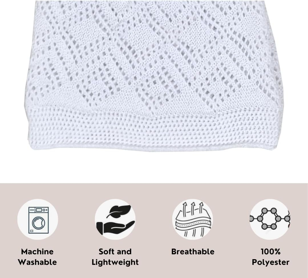 TRI ZONE Kufi Hats for Men, Muslim Prayer Cap, Breathable Taqiyah, Knitting Namaz Topi, Skull Kufe Hat, Islamic Ramadan Eid Gift, Set of 5 Caps with Tasbih image number 5