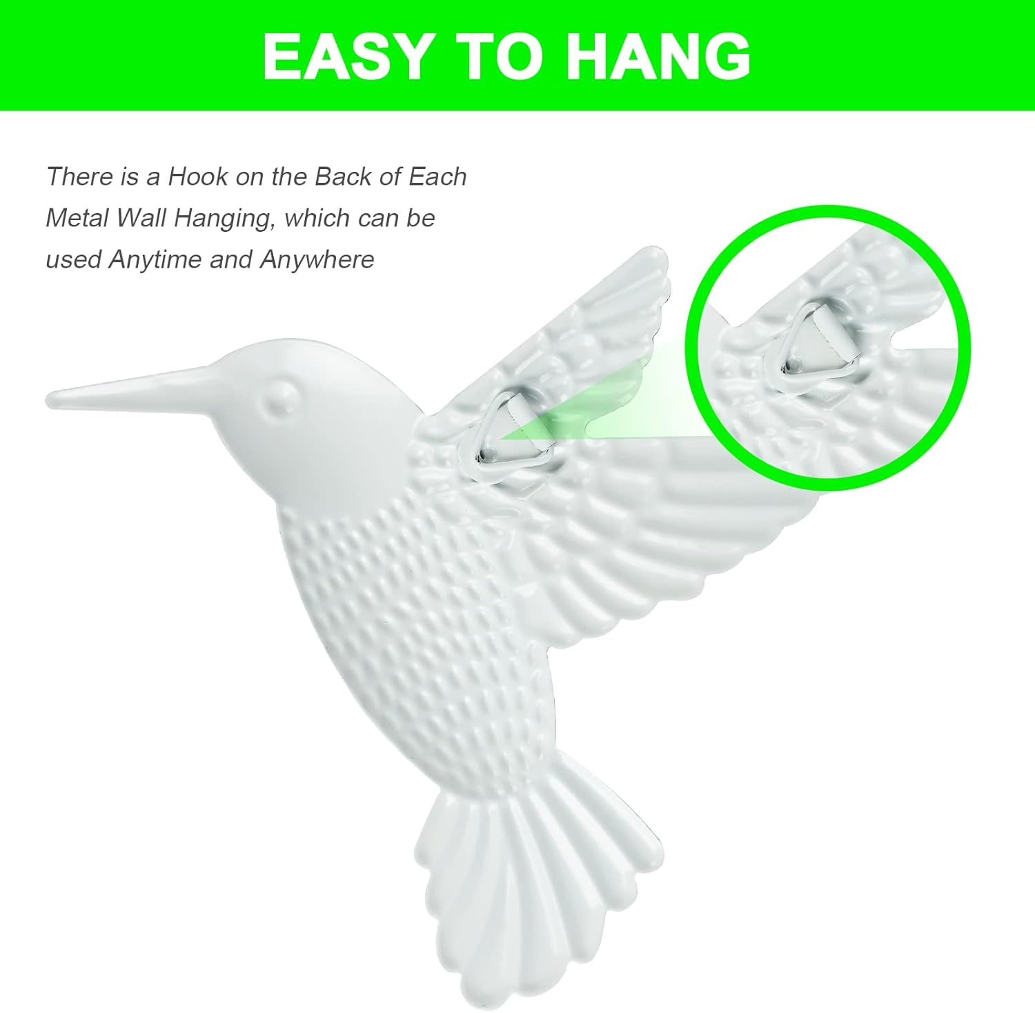 OFFCUP Metal Hummingbird Wall Decor, 2 Pack Metal Hummingbird Wall Art Decor, Wrought Iron Colorful Hummingbird Wall Sculptures, Outdoor Garden Fence Ornaments Hanging for Backyard Porch Patio image number 1