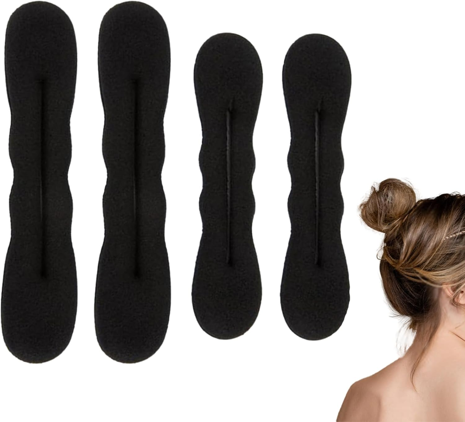 Pack of 4 Bun Maker, Hair Bun Maker, Hair Bun Maker, Bun Aid for Women, Hairband, Elegant Twister Braid, Hair Styling Accessories, Hair Styling Clips, Hair Tool, Styling Swimming Doughnut, Hair Braid image number 5