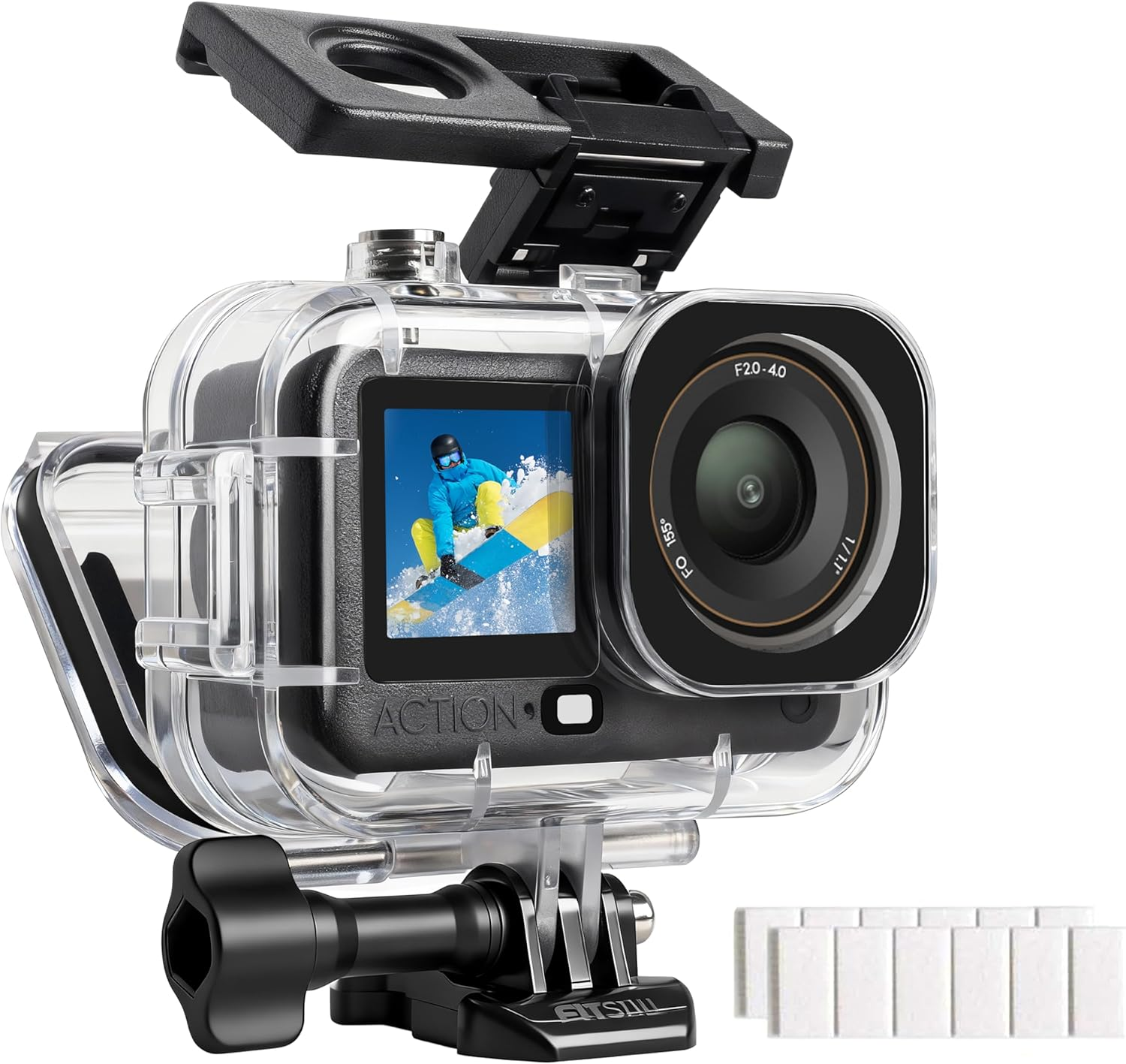 Fitstill 196FT/60M Waterproof Case Only Compatible for DJI Osmo Action 6,Underwater Diving Protective Cover Cage Shell Invisible Dive Housing for Action6 Camera Accessory image number 2