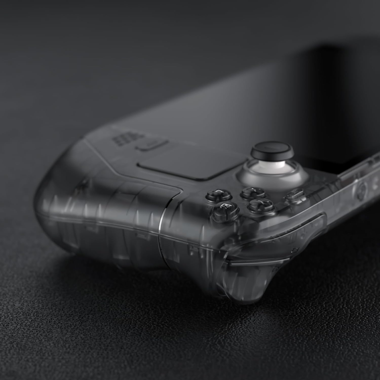 Extremerate Clear Slate Black Custom Faceplate Back Plate Shell for Steam Deck LCD, Handheld Console Replacement Housing Case, DIY Full Set Shell Buttons for Steam Deck Console - Console NOT Included - Clear Blue image number 6