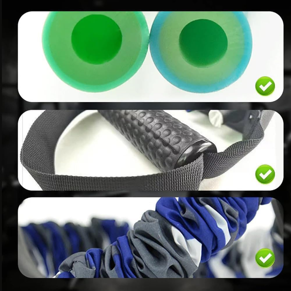 2025 Natural Latex 3-Hole Resistance Band, Heavy Duty Full Body Stretcher for Strength Trainings, AB Workouts & Flexibility, Ankle,Pedal Puller for Home/Gym image number 2