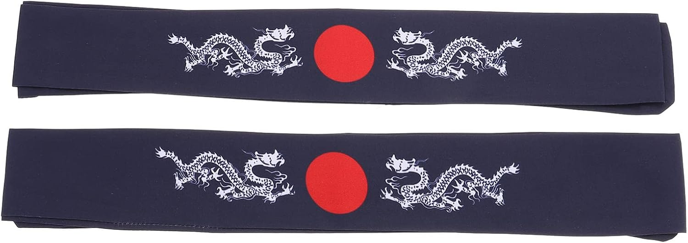 Uonlytech 2Pcs Japanese Bushido Headbands, Bushido Hachimaki Headband Dragon Sushi Chef Bandana Tie Samurai Headband for Sports Exercise Cooking Kitchen