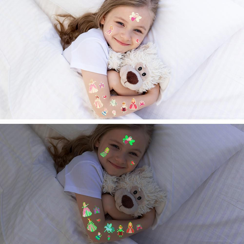 Diuli Princess Luminous Sticker, 10Pcs Glow in the Princess Dark Stickers Princesses Decals Ceiling Baby Room Skull Wall Decor DIY Luminous Adhesive Sticker for Girls Boys Bedroom Nursery - 10Pcs-Mermaids image number 7