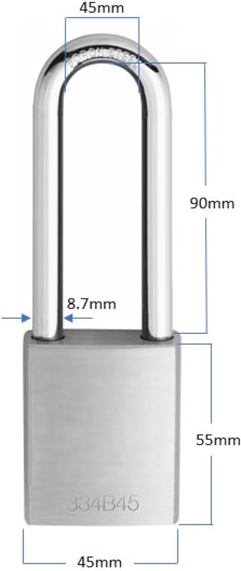 Lockwood 334B45/190/NDP 90 Mm Boron Steel Brass Body Padlock with 8.7 Mm Diameter Shackle