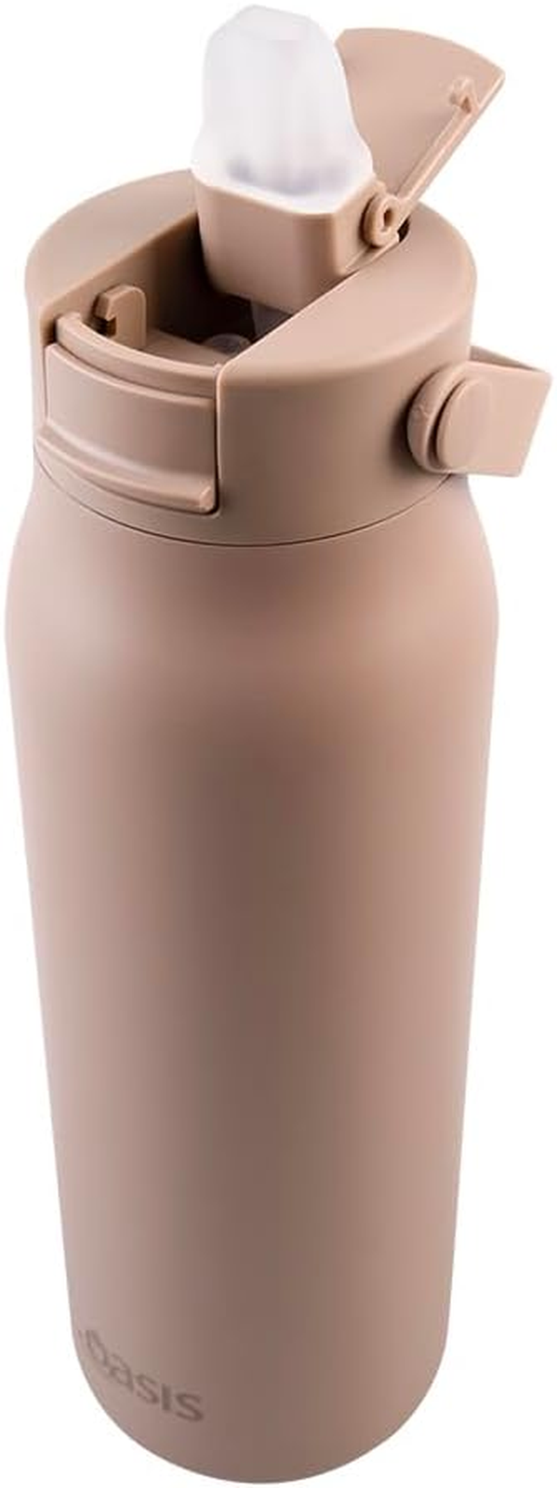 Oasis Ceramic Lined Stainless Steel Double Wall Insulated 'Sorrento' Sipper Bottle 900Ml - Latte image number 1