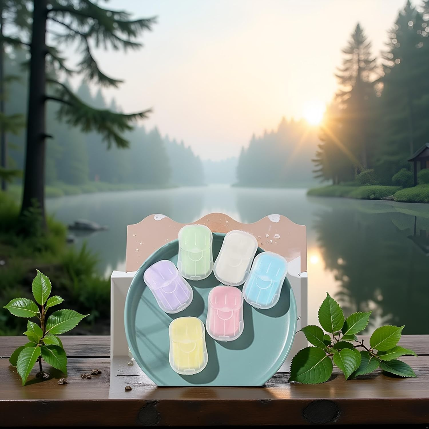5 Boxes Blue Portable Soaps Sheets, Mini Portable Travel Soap Paper Sheets Disposable Water Soluble Hand Washing Bath Scented Paper Soap Camping Soap and Shampoo for Outdoor,Outdoor Recreation image number 5