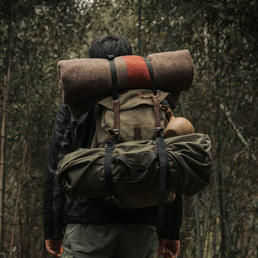 JQZ 100% Wool Blanket 4.5 LBS Swiss Army Military Reproduce Warm Thick Washable 59" X 80" Great for Camping Outdoors Sporting Events Survival & Emergency Kits image number 3